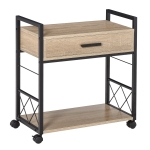 HOMCOM Beistelltisch Servierwagen mit Schublade Industrie-Stil