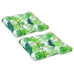 Outsunny 2er-Set Sitzkissen Stuhlkissen Sitzauflage Gartenstuhlkissen leicht zu reinigen Grün gestreift 50L x 45B x 8T cm