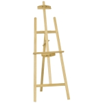 HOMCOM ezel schildersdoek frame studio schildersezel 90° instelbaar met beugel grenenhout natuurlijk 51,5 x 71,5 x 134,5 cm