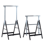HOMCOM 2 x Gerüstbock Unterstellbock Klappbock höhenverstellbar bis 200kg Stahl Schwarz 68 x 58 x 80-130 cm
