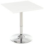 HOMCOM® Bistrotisch Pub Bartisch Höhenverstellbarer Quadratischer Stehtisch Tisch Stahl Weiß
