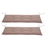 Outsunny Bankauflage, 2er Set, Bankkissen, Sitzkissen für Gartenbank, Polster Polyester Beige 120 x B54 x D5 cm