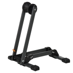 HOMCOM Fahrradständer, Klappbarer Fahrradhalter, Ausstellungsständer, Fahrrad Zubehör, Metall, Schwarz, 39 x 35 x 45,5 cm