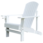 Outsunny® Gartenstuhl Gartenliege Gartenmöbel Gartensessel Balkonstuhl Massivholz Weiß