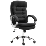 Vinsetto Bürostuhl Drehstuhl 360° Ergonomisch Wippfunktion Höhenverstellbar Schwarz Leinen 64 x 75 x 103-111 cm