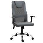 Vinsetto Bürostuhl Drehstuhl höhenverstellbar Chefsessel Schreibtischstuhl ergonomisch PU Grau 66 x 73 x 108-118 cm
