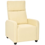 HOMCOM Relaxsessel Ruhesessel Fernsehsessel Sessel mit Liegefunktion Kunstleder (Creme)
