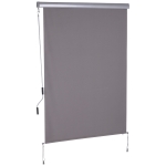 Outsunny Senkrechtmarkise Balkonmarkise Vertikalmarkise Windschutz Seitenrollo Sichtschutz mit Handkurbel Polyester+Aluminium Grau 140 x 200 cm