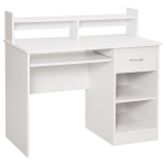 HOMCOM Computertisch Bürotisch Gamingtisch PC-Tisch mit Schublade E1 Spanplatte Weiß 104 x 48 x 95,5 cm