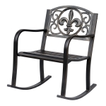 Outsunny® Schaukelstuhl Gartenstuhl antik Metall Bronze