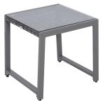 Outsunny® Gartentisch Garten Beistelltisch Gartenmöbel mit Hartglas Polyrattan + Aluminium Grau 50 x 49,5 x 50 cm
