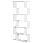 HOMCOM Bücherregal Wandregal Raumteiler mit 6 Fächern Standregal Aktenregal Weiß L80 x B23 x H192 cm