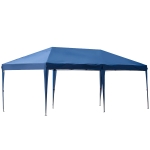 Outsunny Faltpavillon Pop-up Pavillon 6 x 3m Gartenzelt höhenverstellbar UV-schutz mit Tasche Metall-Verstrebungen Dunkelblau