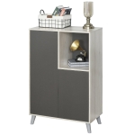 HOMCOM Bücherregal Bücherschrank Standschrank Aktenschrank Mehrzweckschrank Spanplatte Dunkelgrau 80 x 40 x 120 cm