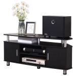 Homcom Meuble TV Multi-Rangements 2 portes Noir 120 x 40 x 52 cm