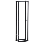 HOMCOM Feuerholzregal Kaminholzablage Kaminholzständer Kaminholzhalter 100kg Stahl Schwarz L40 x B25 x H150 cm