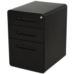 Vinsetto Rollcontainer Aktenschrank Bürocontainer mit 3 Schubladen Büroschrank Aufbewahrung Container Stahl Schwarz 39 x 48 x 59 cm