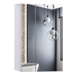 HOMCOM Stainless Steel Bathroom Corner Mirror Cabinet, 1 Door(c-2)