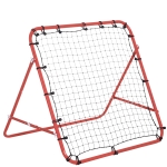 HOMCOM Fußball Rebounder Kickback Tor Rückprallwand Netz, Metallrohr+PE Gewebe, 96 x 80 x 96 cm, Rot
