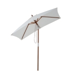 Outsunny Sonnenschirm 3-stufige Neigung Holz Cremeweiß 200 x 150 x 230 cm