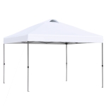 Outsunny Garten-Pavillon Faltpavillon Pop-up Festzelt Gartenzelt inkl. Heringe Abspannseile Oxford Weiß 3 x 3 x 2,55 m