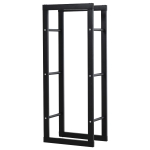 HOMCOM Kaminholzständer Kaminholzablage Feuerholzregal Kaminholzhalter 100kg Stahl Schwarz L40 x B25 x H100 cm