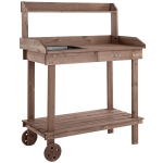 Outsunny Pflanztisch mit Schublade 92 cm x 45 cm x 119 cm
