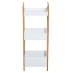 HOMCOM Badregal Korbregal aus Bambus Standregal Badezimmer Regal 3 Staufächer Weiß
