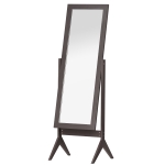 HOMCOM Standspiegel Ganzkörperspiegel Schminkspiegel Erhöhte Füße Pflegeleicht MDF Kaffee 47 x 46 x 148 cm