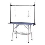 PawHut Trimmtisch Tierpflegetisch Schertisch Pflegetisch mit Unterkorb für Hunde höhenverstellbar klappbar Edelstahl Metall Blau 107 x 60 x 170 cm