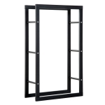 HOMCOM Kaminholzständer Kaminholzablage Feuerholzregal Kaminholzhalter 100kg Stahl Schwarz L60 x B25 x H100 cm