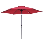 Outsunny Sonnenschirm mit Handkurbel & Neigefunktion, Metall+Polyester, Rot, Ø2,7 x 2,35 m