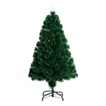 HOMCOM Weihnachtsbaum künstlicher Christbaum Tannenbaum Lichtfaser LED Baum mit Metallständer, Glasfaser-Farbwechsler, grün, 120 cm