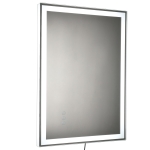 kleankin Badezimmerspiegel LED-Spiegel Nebelfreier Wandspiegel Touch-Schalter 3 Farben Alu 70 x 50 x 3 cm