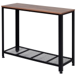 HOMCOM Konsolentisch, Sideboard, Beistelltisch mit Gitterablage, Industrie-Stil, Metall, 101 x 35 x 80 cm