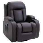 HOMCOM Massagesessel Fernsehsessel Elektrisch Relaxsessel TV Sessel Wärmefunktion Wippenfunktion mit Fernbedienung Liegefunktion Braun 85 x 94 x 104 cm