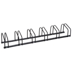 HOMCOM Fahrradständer Radständer Aufstellständer Mehrfachständer Fahrrad Ständer Boden- und Wandmontage Stahl bis 6 Fahrräder Schwarz 160 x 33 x 27 cm