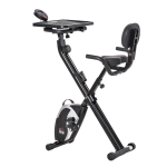 HOMCOM Heimtrainer F-Bike Fahrradtrainer Schwungrad Trimmrad mit 8 stufig einstellbarem Magnetwiderstand Rädern Stahl ABS Schwarz 97-107 x 53 x 22 cm