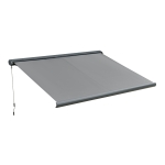 Outsunny Cassette Electric Manual Awning Door Window Retractable Canopy w/ R/C & LED 350W x 0-300D cm