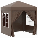 Outsunny Pop Up Gazebo Canopy, size (2 x2m)-Coffee
