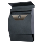 HOMCOM Briefkasten Postkasten Wandbriefkasten mit Zeitungsfach abschließbar 2 Schlüssel Stahl Grau 35 x 9,5 x 44,5cm