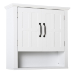 HOMCOM Badschrank Küchenschrank Hängeschrank Badezimmerschrank Badregal Wandschrank vestellbarer Einlegeboden Holz Weiß 60 x 19,8 x 58 cm