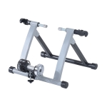 HOMCOM Rollentrainer Fahrradtrainer Indoor Fahrrad Heimtrainer klappbar Magnetbremse 26"-28" Stahl Silber 54,5 x 47,2 x 39,1 cm