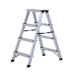 HOMCOM Trittleiter 4 Stufen | Aluminium | 81 x 42 x 72 cm | Silber