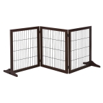PawHut Absperrgitter für Hunde Schutzgitter Hundegitter Kiefernholz Braun 185 x 36 x 71 cm