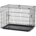 PawHut Hunde Transportkäfig Transportbox Drahtkäfig Hundebox Käfig Schwarz 91 x 61 x 67 cm