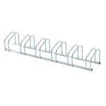 HOMCOM Fahrradständer Radständer Aufstellständer Mehrfachständer Fahrrad Ständer Boden- und Wandmontage Stahl bis 6 Fahrräder Silber 160 x 33 x 27 cm