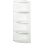 HOMCOM Eckregal Standregal Bücherregal Dekoregal Blumenregal Holzregal fächerförmig 4 Fächer Weiß 39,5 x 39,5 x 120 cm