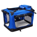 PawHut Bolsa de Transporte para Perros Gatos Mascotas Transportín de Viaje con 3 Entradas 60x42x42 cm Azul y Negro