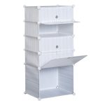 HOMCOM® Regal mit Aufbewahrungsboxen verstellbarer Schrank Weiß Grau